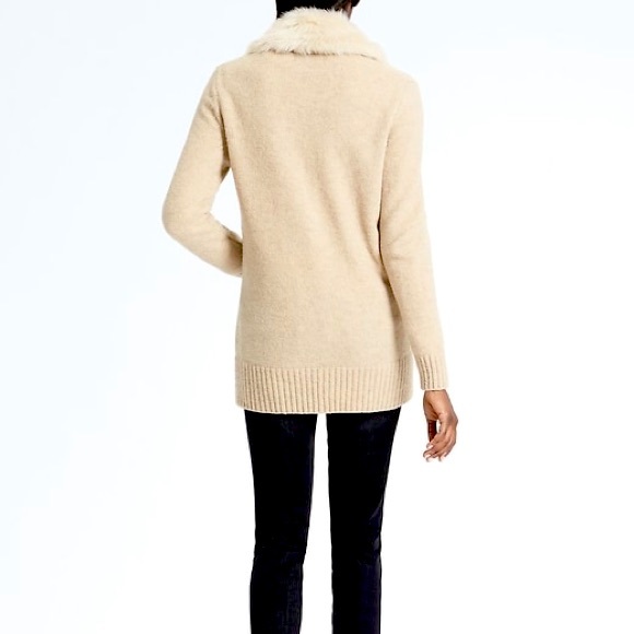 Banana Republic Merino boyfriend cardigan w/ fur - Picture 3 of 10
